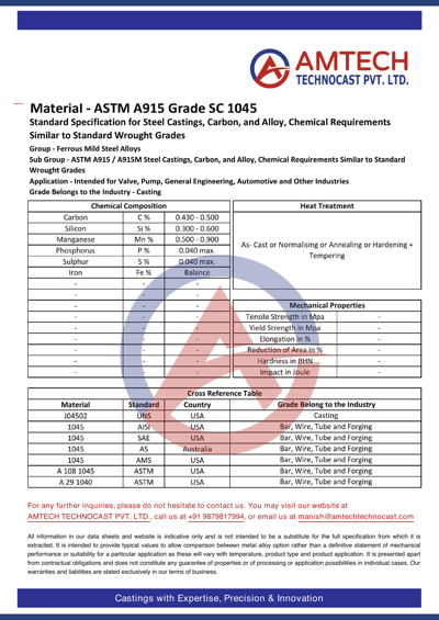 ASTM A915 Grade SC 1045